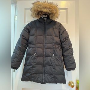 Girl’s black Lands’ End winter coat